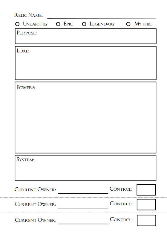 Relic Sheet Long