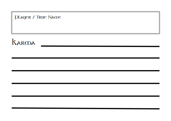 Timeless Character Karma Sheet